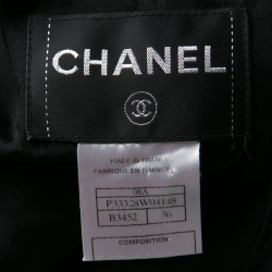 Chanel Monochrome Textured Silk Zip Front Jacket S