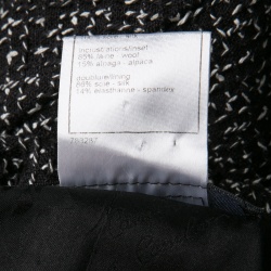 Chanel Monochrome Textured Silk Zip Front Jacket S