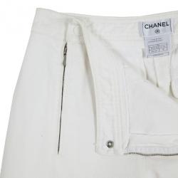 مملوكة مسبقًا Chanel Cream Denim Culottes M