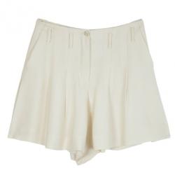 Pre Owned Chanel Cream Skater Skirt M