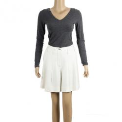 Pre Owned Chanel Cream Skater Skirt M