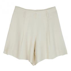 Pre Owned Chanel Cream Skater Skirt M