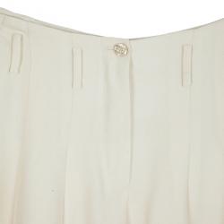 Pre Owned Chanel Cream Skater Skirt M