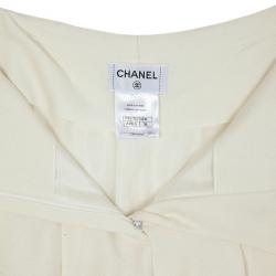 Pre Owned Chanel Cream Skater Skirt M