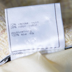 Chanel Vintage Yellow Textured Zip Front Coat S