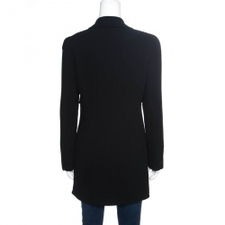 Pre Owned Chanel Vintage Black Wool Coat M