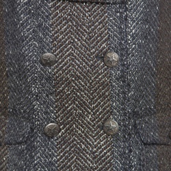 Chanel Textured Ombre Chevron Pattern Double Breasted Blazer M