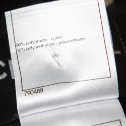 Pre Owned Chanel Black Nylon Smocked Waist Double Breasted Trench Coat M