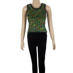 مملوكة مسبقًا Chanel Multicolor Woven Sleeveless Top M