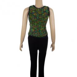 مملوكة مسبقًا Chanel Multicolor Woven Sleeveless Top M