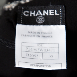 Chanel Monochrome Colorblock Tweed Trim Sleeveless Maxi Dress M