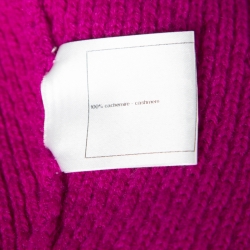 Pre Owned Chanel Fuschia Pink Textured Cashmere Knit Pencil Skirt M