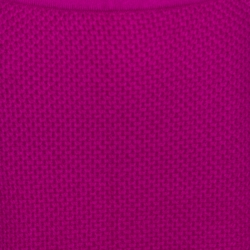 Pre Owned Chanel Fuschia Pink Textured Cashmere Knit Pencil Skirt M
