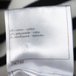 Pre Owned Chanel Monochrome Striped Cotton High Waist Hot Pants M