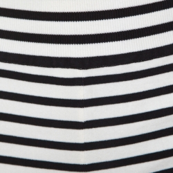 Pre Owned Chanel Monochrome Striped Cotton High Waist Hot Pants M