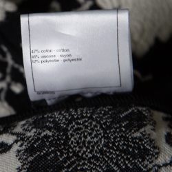 Pre Owned توب شانل تريكو جاكار مونوكرومي حواف مضلعة أكمام قصيرة M