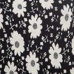 Pre Owned توب شانل تريكو جاكار مونوكرومي حواف مضلعة أكمام قصيرة M