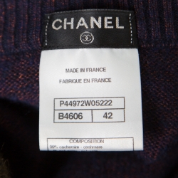 Chanel Multicolor Fuzzy Cashmere Embellished Sweater L