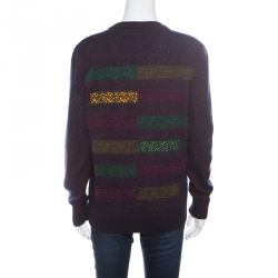 Chanel Multicolor Fuzzy Cashmere Embellished Sweater L