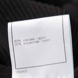 Pre Owned Chanel Black Textured Knit Brooch Embellished Neckline Detail Sleeveless Dress M