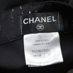 Pre Owned Chanel Black Paint Splatter Printed Wool Pants M