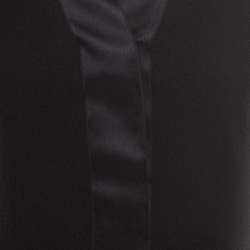 Pre Owned فستان شانيل فينتدح حرير أسود منقوش كريب مكشكش M