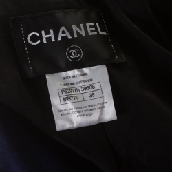 Pre Owned Chanel Turquoise Patterned Cotton Jacquard Paris-Seoul Blazer S