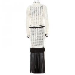 Chanel Monochrome Knit Crochet Blazer Top and Maxi Skirt Set S