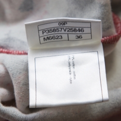 Pre Owned Chanel Red Printed Velvet Racerback Top S