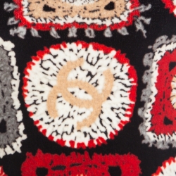 Pre Owned Chanel Red Printed Velvet Racerback Top S