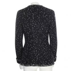 Chanel Black Printed Tweed Button Front Jacket M