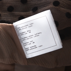 مملوكة مسبقًا Chanel Black Polka Dot Mesh Overlay Belted Midi Dress M