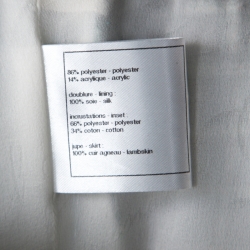 Chanel Green & White Tweed and Lambskin Iridescent Detail Dress M