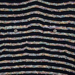 Pre Owned Chanel Stripe Tweed & Knit Dress S
