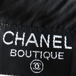 Pre Owned Chanel Black Velvet Stone Button Detail Vintage Maxi Skirt M