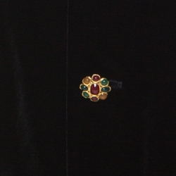 Pre Owned Chanel Black Velvet Stone Button Detail Vintage Maxi Skirt M