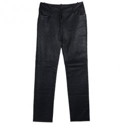 Pre Owned Chanel Quilted Stitch Leather Pants S 