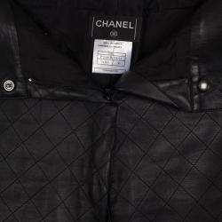 Pre Owned Chanel Quilted Stitch Leather Pants S 