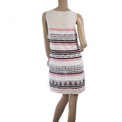 Pre Owned Chanel Resort 2011 Striped Cashmere Dress L 