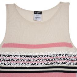 Pre Owned Chanel Resort 2011 Striped Cashmere Dress L 