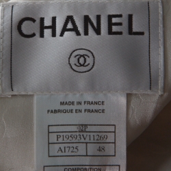 Chanel Beige Tweed Button Front Jacket  L
