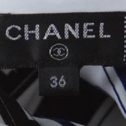 Pre Owned تي شيرت شانيل أكمام طويلة مزين نقوش Gabrielle قطيفة قطن أبيض S