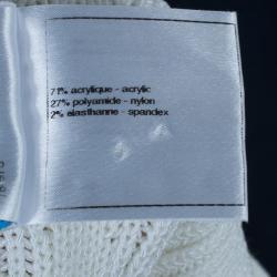 Pre Owned Chanel White Circular Knit Top S