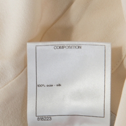 Chanel Cream Silk Button Front Sleeveless Shirt M