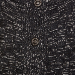Pre Owned Chanel Grey Cashmere Knit Button Front Cardigan S