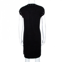 Chanel Black Pearl Embellished Knit Shift Dress XL