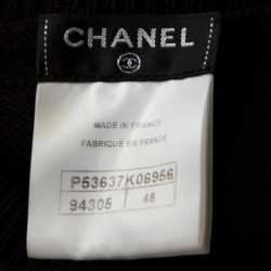 Chanel Black Pearl Embellished Knit Shift Dress XL