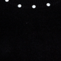 Chanel Black Pearl Embellished Knit Shift Dress XL