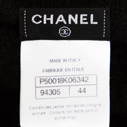 Pre Owned Chanel Black Stud Embellished Mohair Button Front Cardigan L