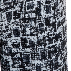 Pre Owned Chanel Monochrome Lurex Tweed Wide Leg Pants S